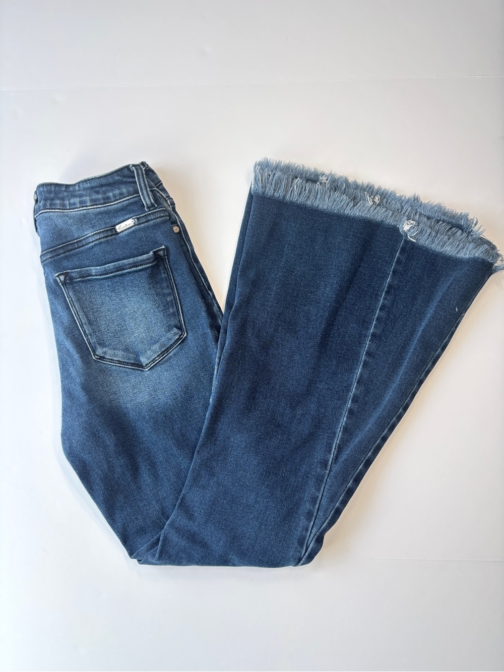 KanCan Signature Size 26 Ultra High Rise Super Flare Jeans Raw Hem